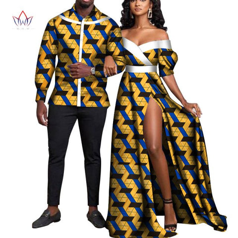 African Print Long Patchwork Dresses for Women