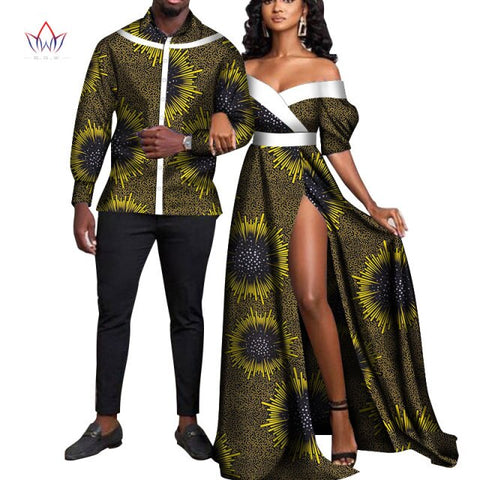 African Print Long Patchwork Dresses for Women