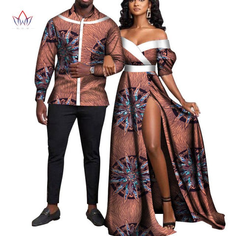 African Print Long Patchwork Dresses for Women