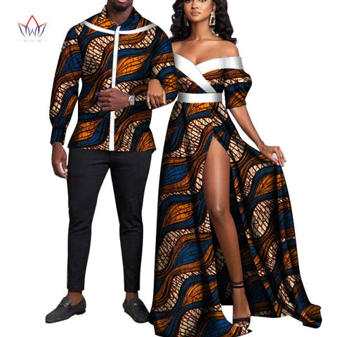 African Print Long Patchwork Dresses for Women