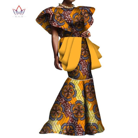 Summer African Maxi Dresses For Women Dashiki Nigeria Traditional Wedding Dress Bazin Riche Wax Ankara Long bodycon Dress WY8095