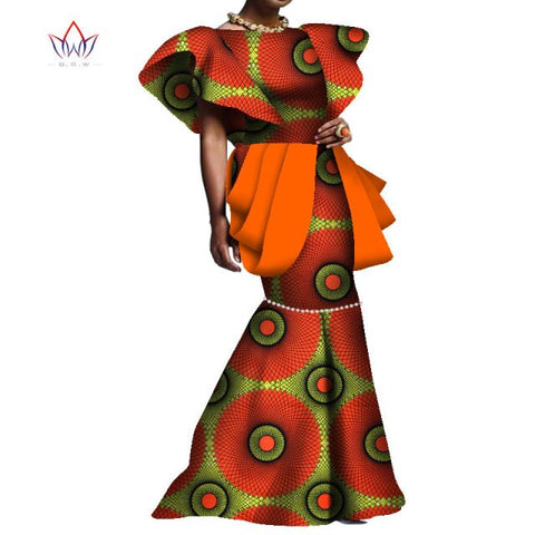 Summer African Maxi Dresses For Women Dashiki Nigeria Traditional Wedding Dress Bazin Riche Wax Ankara Long bodycon Dress WY8095