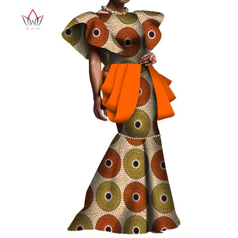 Summer African Maxi Dresses For Women Dashiki Nigeria Traditional Wedding Dress Bazin Riche Wax Ankara Long bodycon Dress WY8095