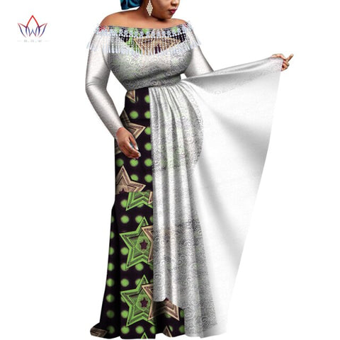African Long Dresses For Women dashiki women's wear Bodycon Plus size Evening Party Cotton graceful tassel outfits WY8176