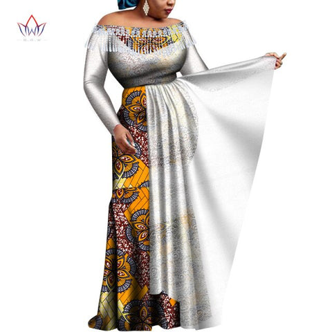 African Long Dresses For Women dashiki women's wear Bodycon Plus size Evening Party Cotton graceful tassel outfits WY8176